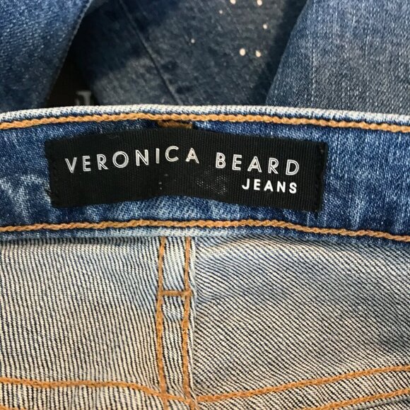 Veronica Beard Ines Girlfriend Paint Splatter Button Fly Jeans Size 26 - Picture 8 of 9